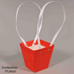 Borsina in carta - 12x8x12,5 Cm / Rosso