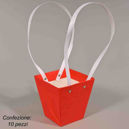 Borsina in carta - 12x8x12,5 Cm / Rosso