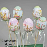 Uova in pick 6 PZ - 28 Cm / Colori e fantasie mix