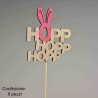 Pick in legno coniglio "Hopp" 8 PZ - 29,5 Cm / Rosa