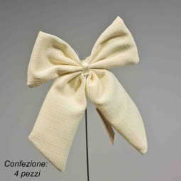 Fiocco in pick 4 PZ - 34 Cm / Crema