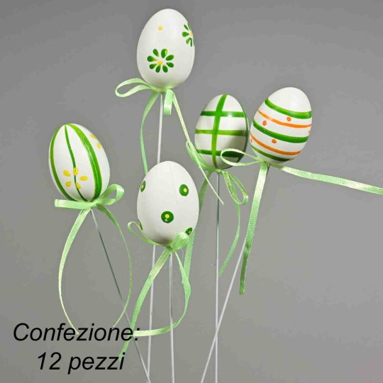 Uova in pick 12 PZ - 38 Cm / Verde fantasia