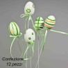 Uova in pick 12 PZ - 38 Cm / Verde fantasia