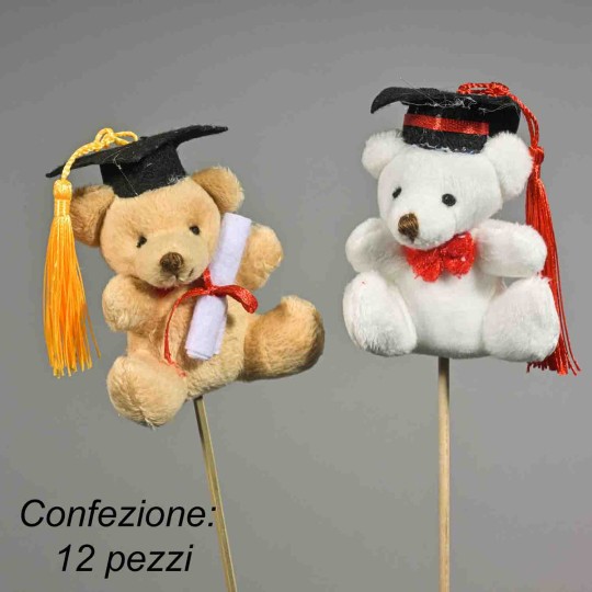 Pick con Orsetto Laurea 12 PZ - 39 Cm