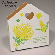 Casetta in carta "Mimosa" 12 PZ - 14x4,5x10,5 Cm / Bianco