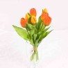 Tulipani "Real touch" in mazzo - Arancione/giallo