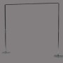 Arco quadrato smontabile in metallo - 230 Cm / Nero