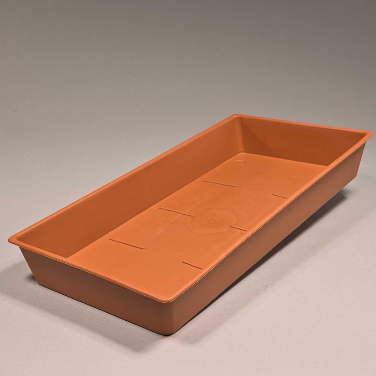 Sottovaso rettangolare in plastica - 32x16 Cm / Marrone