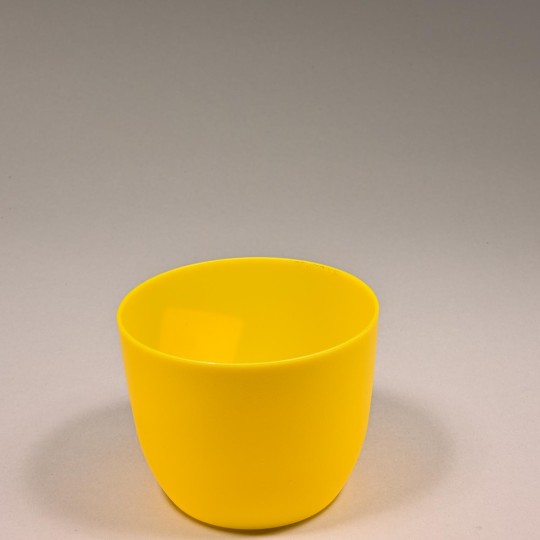 Coprivaso in plastica "Iris" - Giallo / 11x8,5 Cm