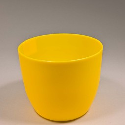 Coprivaso in plastica "Iris" - Giallo / 15x13 Cm