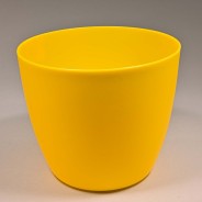 Coprivaso in plastica "Iris" - Giallo / 18x16 Cm