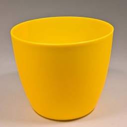 Coprivaso in plastica "Iris" - Giallo / 18x16 Cm