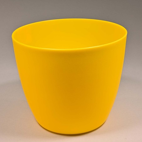 Coprivaso in plastica "Iris" - Giallo / 18x16 Cm