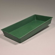 Sottovaso rettangolare in plastica - 32x16 Cm / Verde
