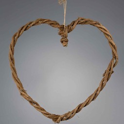 Cuore intrecciato da appendere - Naturale / 35 Cm