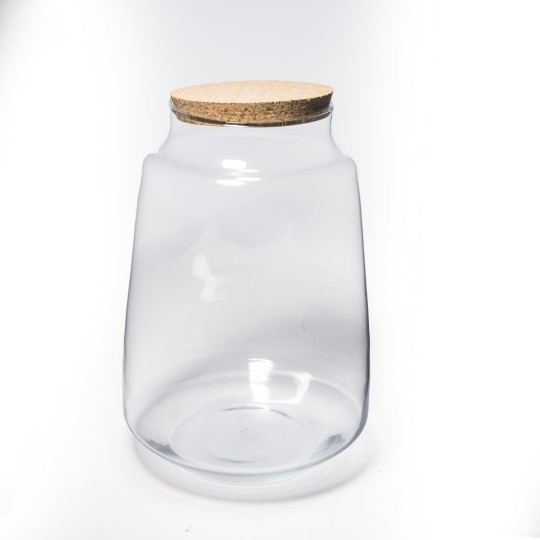 Terrarium con tappo in sughero - D 17x25 Cm / Trasparente