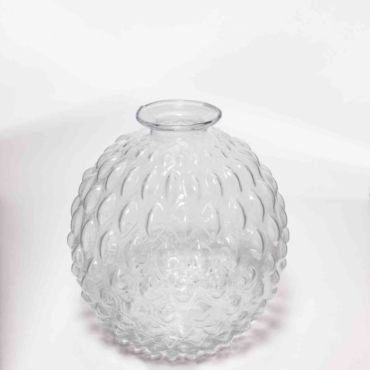 Vaso in vetro con "bolle" - D 12x13 Cm / Trasparente