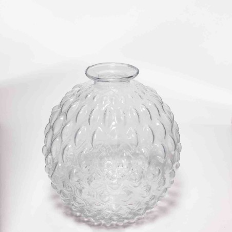 Vaso in vetro con "bolle" - D 12x13 Cm / Trasparente