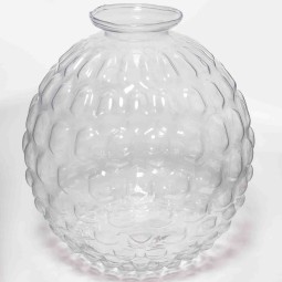 Vaso in vetro con "bolle" - D 16x17 Cm / Trasparente