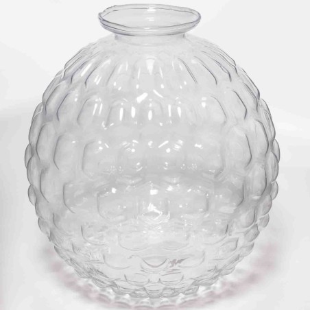 Vaso in vetro con "bolle" - D 16x17 Cm / Trasparente