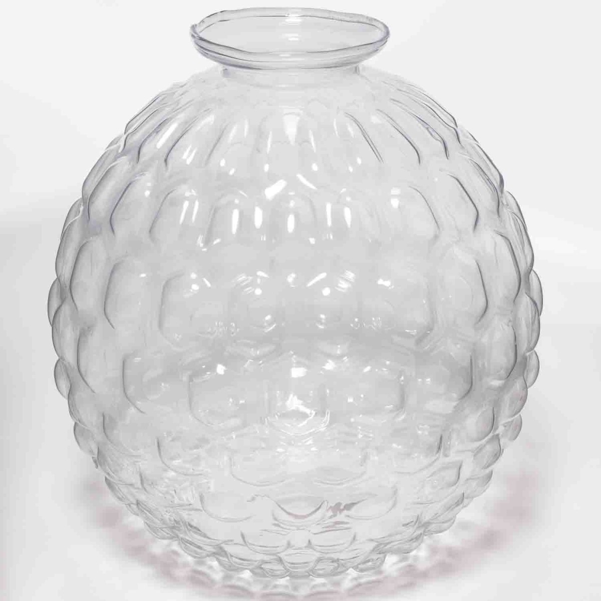 Vaso in vetro con "bolle" - D 16x17 Cm / Trasparente