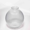 Vaso in vetro a righe - D 12x14 Cm / Trasparente