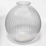 Vaso in vetro a righe - D 16x17 Cm / Trasparente