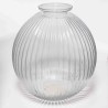 Vaso in vetro a righe - D 16x17 Cm / Trasparente