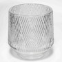 Vaso in vetro con righe decorative - D 9,7x9,5 Cm / Trasparente