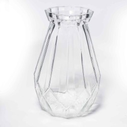 Vaso in vetro squadrato - D 11x18 Cm / Trasparente