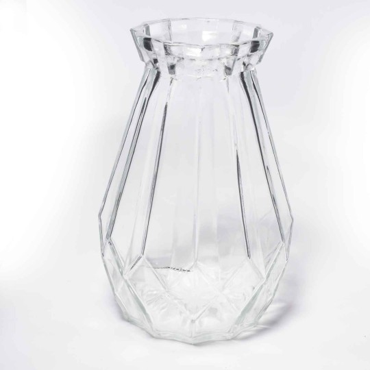 Vaso in vetro squadrato - D 11x18 Cm / Trasparente