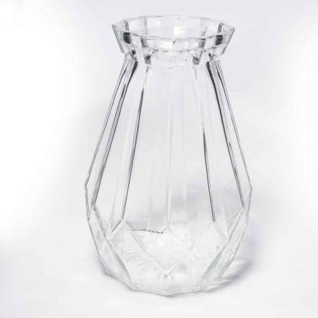 Vaso in vetro squadrato - D 11x18 Cm / Trasparente