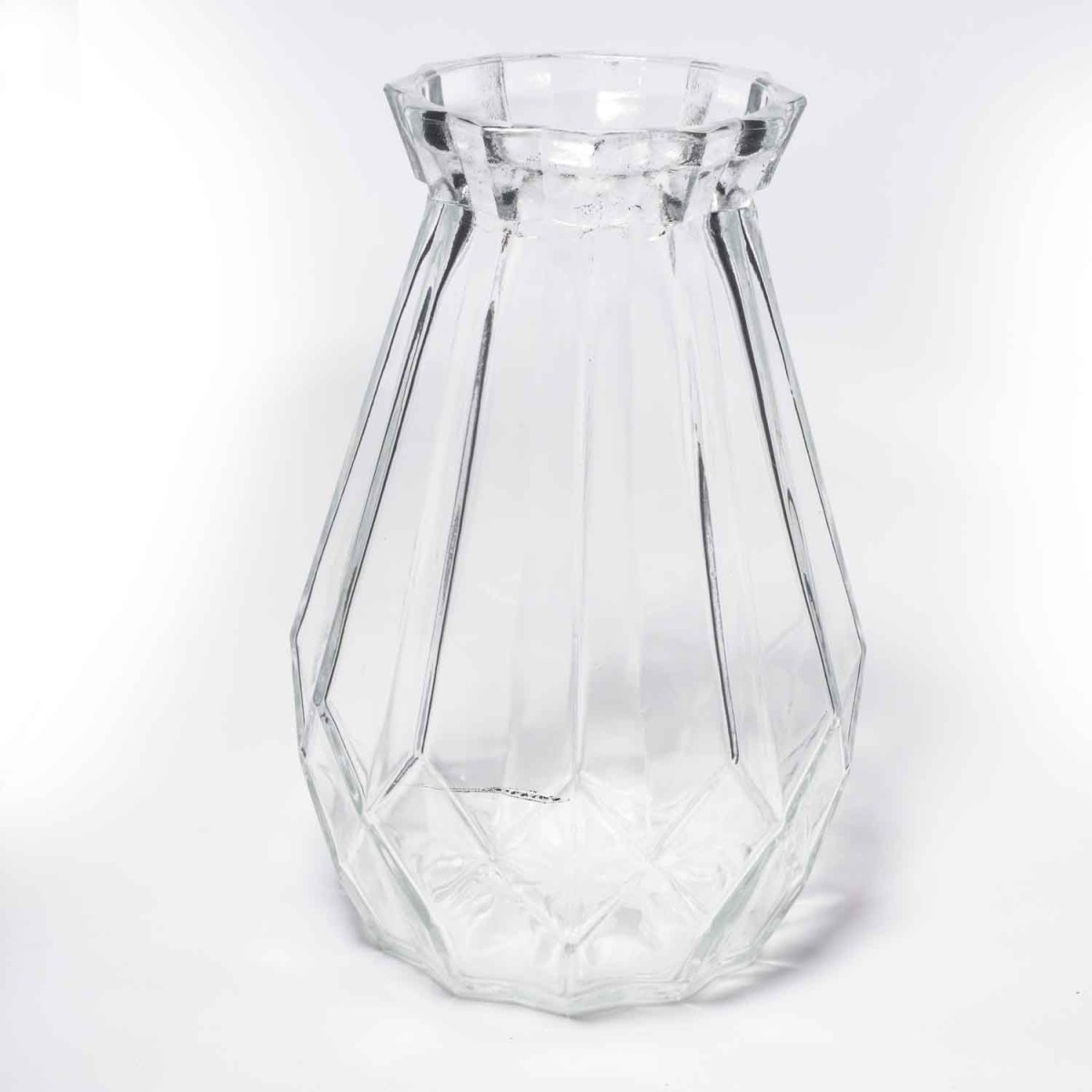 Vaso in vetro squadrato - D 11x18 Cm / Trasparente