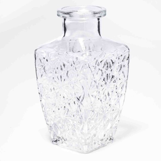 Bottiglia "Floreale" in vetro - 7x12,5 Cm / Trasparente