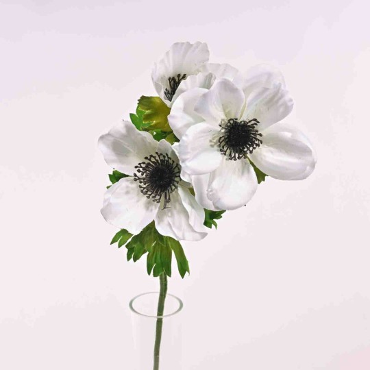 Anemone in ramo - 55 Cm / Bianco