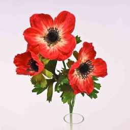 Anemone in ramo - 55 Cm / Rosso