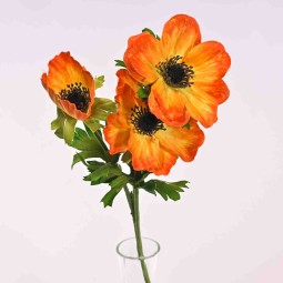 Anemone in ramo - 55 Cm / Arancione