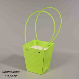 Borsine carta 10 PZ - 13x9,5x15 Cm / Verde mela