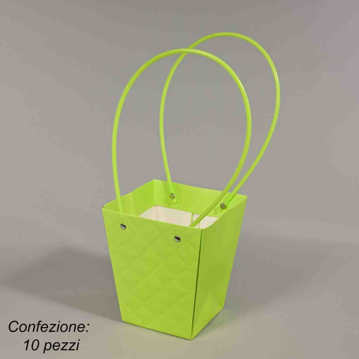 Borsine carta 10 PZ - 13x9,5x15 Cm / Verde mela