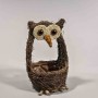 Cesto a forma di gufo - 15x15x25 Cm / Marrone