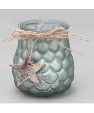 Vaso di vetro "pigna" porta tealight