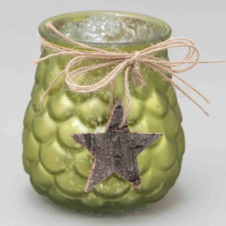 Vaso di vetro "pigna" porta tealight