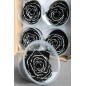 Rose stabilizzate con glitter in vari colori - Confezione 6 pezzi - Nero glitterato