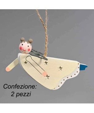 Angeli in legno - Confezione 2 pezzi