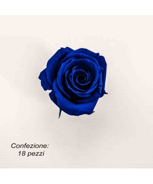 Rosa Stabilizzata in vari colori - Confezione 18 pezzi - Blu