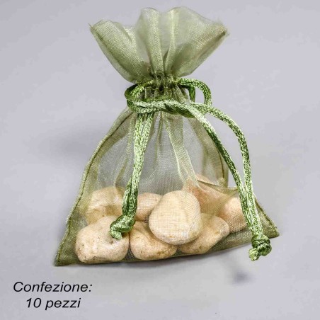 sacchetti in organza 9 CM X 12 CM disponibili in molteplici colorazioni - Verde