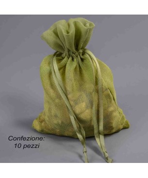 Sacchetti in organza, Salvia,disponibili in confezioni da 10 pezzi.