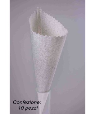 Coni Portariso in Cotone - 6x18 cm - Confezione da 10 Pz - Disponibili in 2 Colori Crema