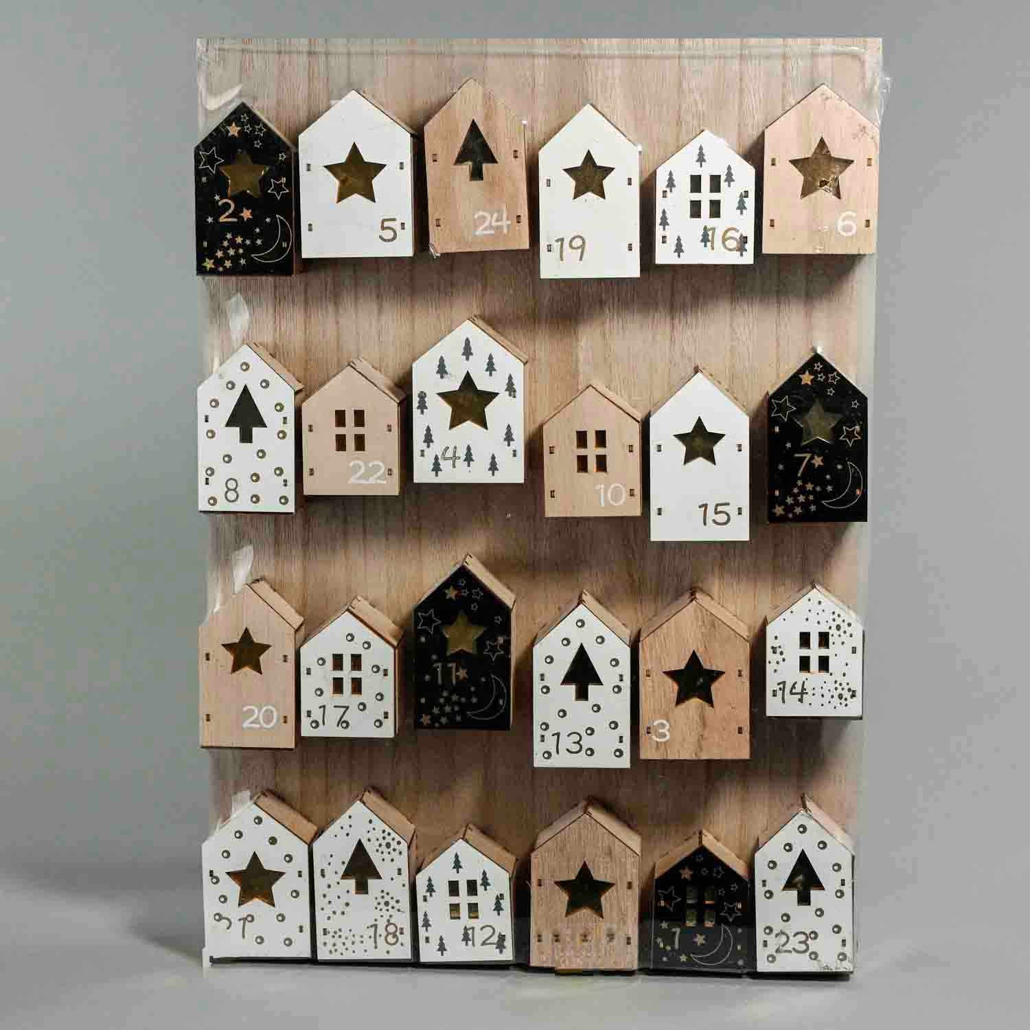 Calendario dell'Avvento in MDF - 33x45 Cm