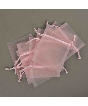 Sacchetti in Organza 10 Pezzi - 9x12 Cm / Rosa